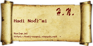 Hadi Noémi névjegykártya